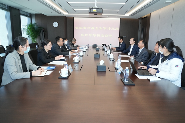审计署企业审计三局主要负责人张京奕一行到访中国华球体育（中国）科技公司