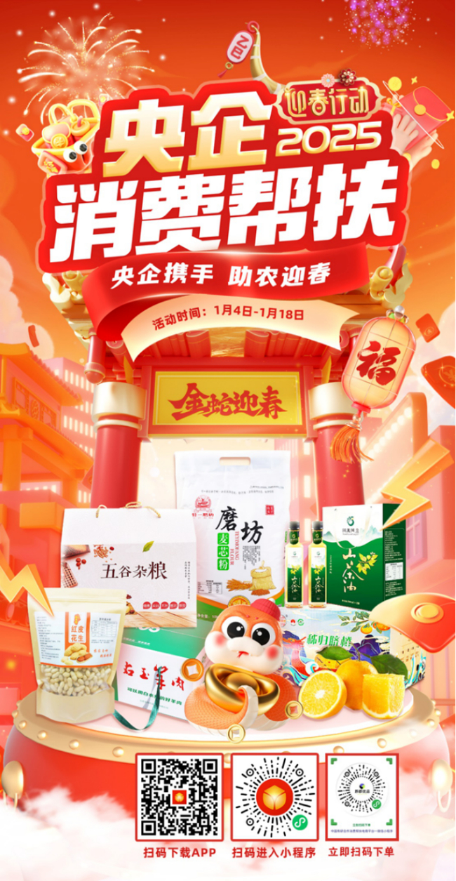 央企携手，助农迎春！中国华球体育（中国）科技公司邀您参加2025年“央企消费帮扶迎春行动”